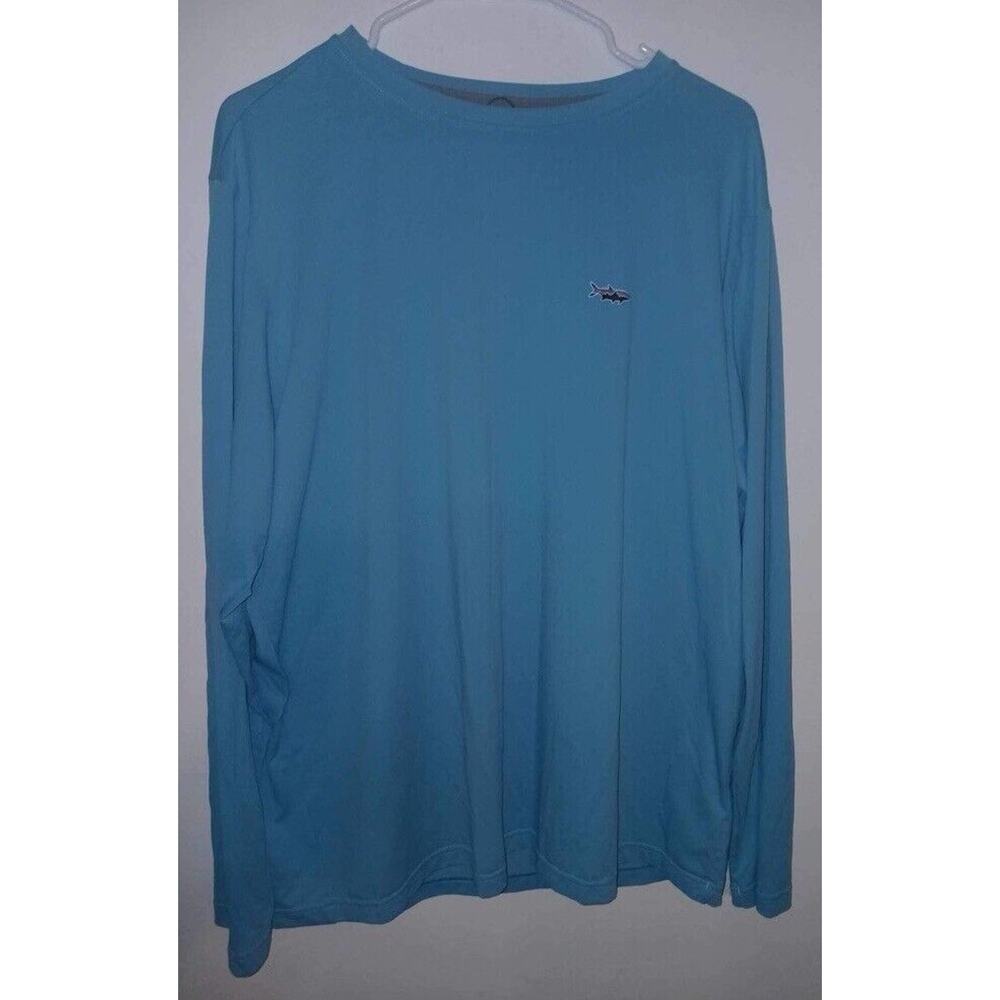 Patagonia Mens Blue Long Sleeve Regular Fit Recycled Fabric Fish Logo Graphic XL